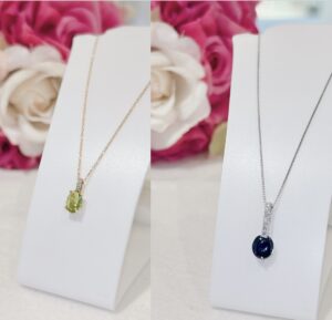 カボションカットネックレス ペリドット サファイア