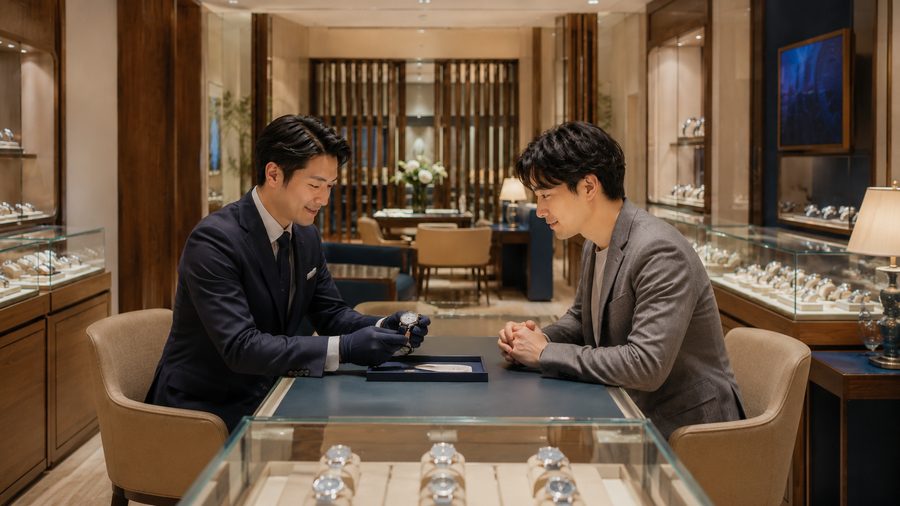 店頭での時計相談